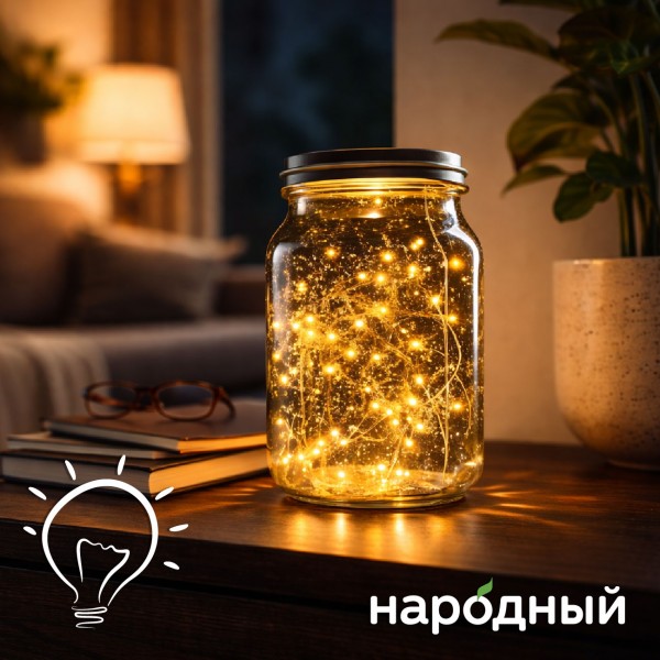 Жөнөкөй гирляндадан ыңгайлуу жарык жасоого болот.